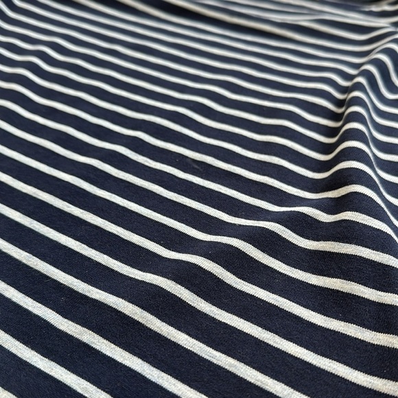 JCREW boat neck, long sleeve cotton, striped tone-on-tone navy medium weight top - Picture 8 of 8
